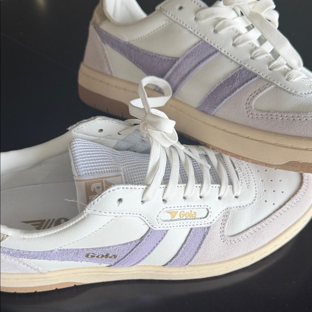 Gola Women’s White & Lavender Retro Court Sneaker